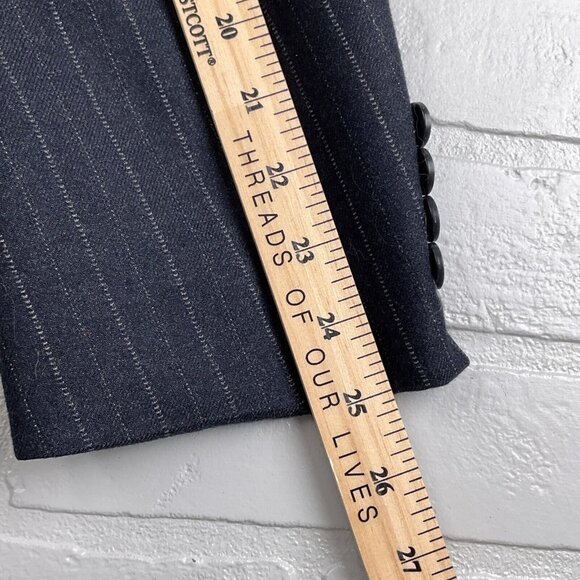 Aquascutum Blazer Men 40 Blue Pinstripe Classic Wool Jacobson's Jacket USA VTG - Picture 12 of 16